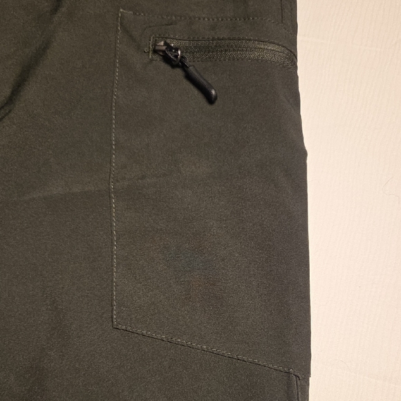 SANTINY Women's Olive Cargo Capris,SZ L. - Picture 2 of 8